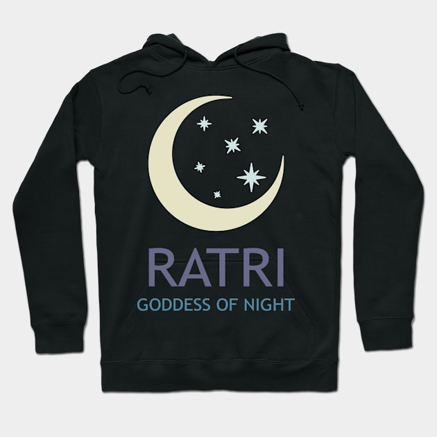 Ratri Ancient Hindu Goddess of Night Hoodie by AgemaApparel